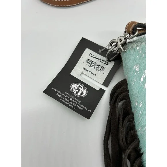 Angel Ranch Acid Wash Crossbody Bag Western Fringe Leather - Picture 5 of 11